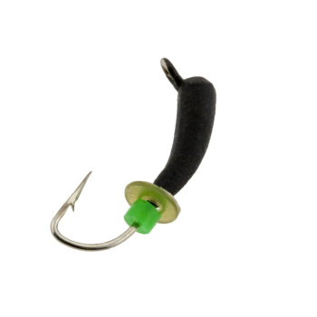 6786 Мормышка вольфрамовая ИВ Уралка черная диаметр 2 мм вес 0,3 гр ушко