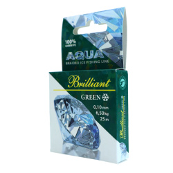 Плетеный шнур Aqua Бриллиант/Brilliant зеленый 0,10 мм 25 м