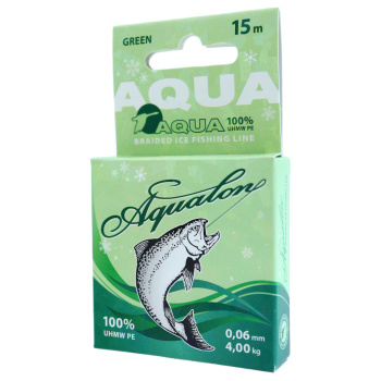 Плетеный шнур Aqua Аквалон/Aqualon темно зеленый 0,06 мм 15 м