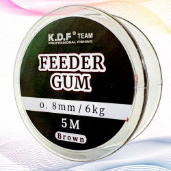Фидерная резина KDF Фидергам /Feeder Gum 0,8 мм 5 м 6 кг цв коричневый
