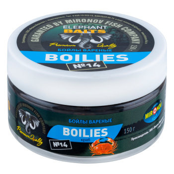 Бойлы тонущие Elephant Baits Краб 14 мм 150 гр