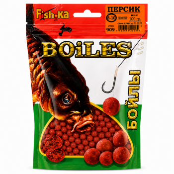 Бойлы мини тонущие Fishka Персик 8-10 мм 70 гр