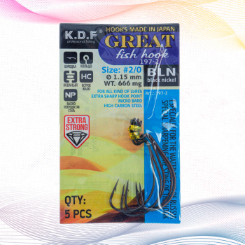 Крючки офсетные KDF Грейт Фиш/Great Fish 197-2 №2/0