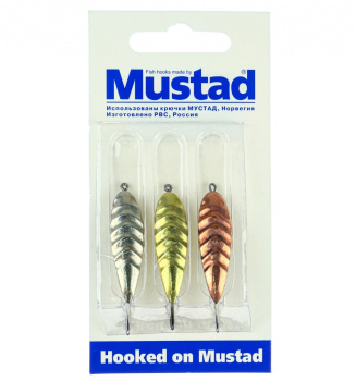 Набор зимних блесен Mustad Волнистая 5,5 гр 3 шт/упак