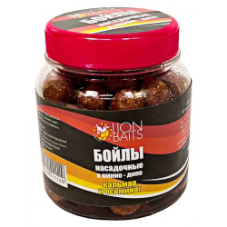 Бойлы насадочные в амино-дипе Lion Baits Кальмар и осьминог 14 мм 280 мл