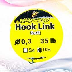 Поводковый материал Mad Carp твердый 0,30 мм 10 м 35 lb цв болотный