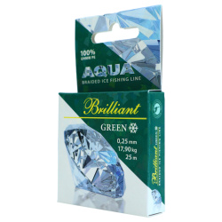 Плетеный шнур Aqua Бриллиант/Brilliant зеленый 0,25 мм 25 м
