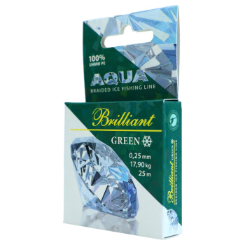 Плетеный шнур Aqua Бриллиант/Brilliant зеленый 0,25 мм 25 м