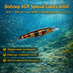 Воблер KDF Спэшл колорс/Special colors 8060 12,5 гр 100 мм цв 008