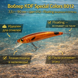 Воблер KDF Спэшл колорс/Special colors 8012 7,5 гр 90 мм цв 012