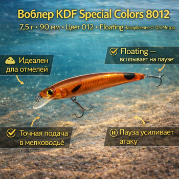 Воблер KDF Спэшл колорс/Special colors 8012 7,5 гр 90 мм цв 012