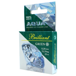 Плетеный шнур Aqua Бриллиант/Brilliant зеленый 0,20 мм 25 м