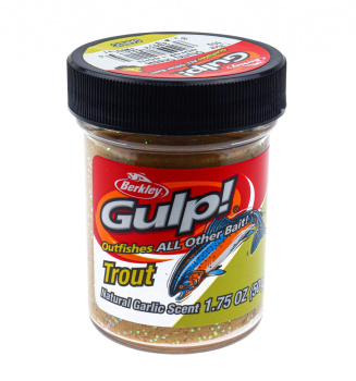 Форелевая паста Berkley Галп Натурал Гарлик Сцент / Gulp Natural Garlic Scent Чанки Сыр / Chunky Cheese, Чеснок цвет персиковый с блеском SAP-1203181