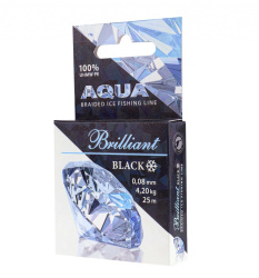 Плетеный шнур Aqua Бриллиант/Brilliant черный 0,08 мм 25 м