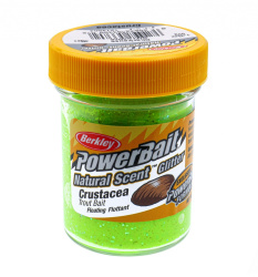Форелевая паста Berkley Натурал Сцент Глиттер Траут Бейт / Natural Scent Glitter Trout Bait Ракушка / Crustacea цвет желто-зеленый с блеском SAP-1214504