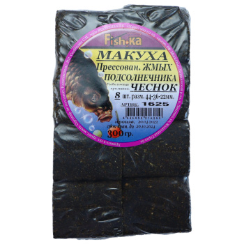 Макуха подсолнечника прессованная Fishka Чеснок 300 гр