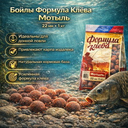Бойлы тонущие Формула Клева Мотыль 22 мм 1 кг