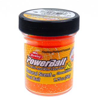 Форелевая паста Berkley Натурал Сцент Глиттер Траут Бейт / Natural Scent Glitter Trout Bait Сыр Флуоресцентный Оранжевый / Cheese Fluorescent Orange цвет флуоресцентный оранжевый с блеском SAP-1376755