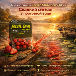 Бойлы тонущие Лорпио / Lorpio Клубника 10 мм