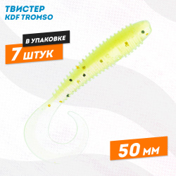 Съедобная силиконовая приманка твистер KDF Тромсо/Tromso 50 мм цв 213