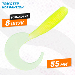 Съедобная силиконовая приманка твистер KDF Пантион/Pantion 55 мм цв A3