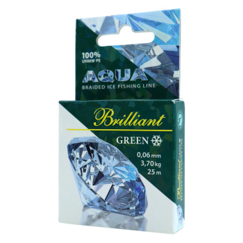 Плетеный шнур Aqua Бриллиант/Brilliant зеленый 0,06 мм 25 м