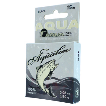 Плетеный шнур Aqua Аквалон/Aqualon черный 0,08 мм 15 м