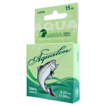 Плетеный шнур Aqua Аквалон/Aqualon темно зеленый 0,25 мм 15 м