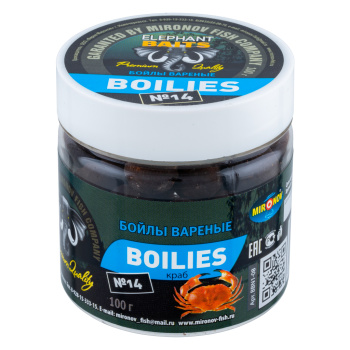 Бойлы тонущие Elephant Baits Краб 14 мм 100 гр