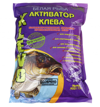 Активатор клева Klevo Белая рыба с сушеным опарышем 900 гр