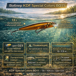 Воблер KDF Спэшл колорс/Special colors 8011 13 гр 105 мм цв 023
