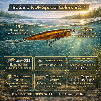 Воблер KDF Спэшл колорс/Special colors 8011 13 гр 105 мм цв 023