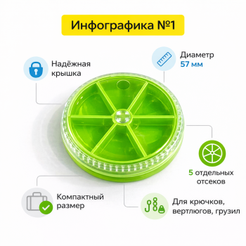 Коробка круглая ПМ  57 мм салатовая