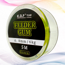 Фидерная резина KDF Фидергам /Feeder Gum 0,8 мм 5 м 6 кг цв зеленый
