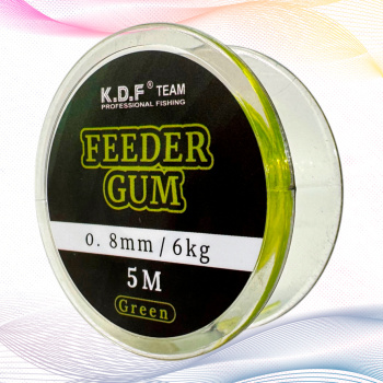 Фидерная резина KDF Фидергам /Feeder Gum 0,8 мм 5 м 6 кг цв зеленый