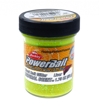 Форелевая паста Berkley Натурал Сцент Глиттер Траут Бейт / Natural Scent Glitter Trout Bait Печень Солнечно-жёлтый / Liver Sunshine Yellow цвет солнечно-желтый с блеском SAP-1239487