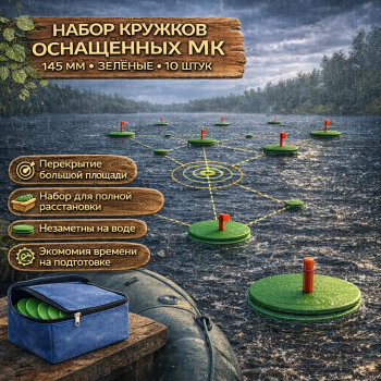 Набор кружков оснащенных MK 145 мм цв зеленый 10 шт