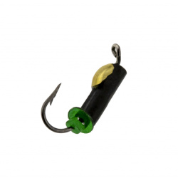 Мормышка вольфрамовая ИВ Столбик с коронкой черная диаметр 2 мм вес 0,4 гр ушко