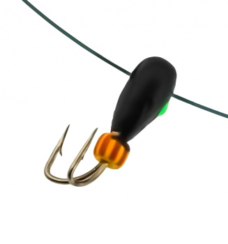 7109 Мормышка вольфрамовая УЛ Коза-капля черная диаметр 3 мм вес 0,5 гр отверстие