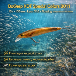 Воблер KDF Спэшл колорс/Special colors 8011 13 гр 105 мм цв 016