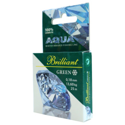 Плетеный шнур Aqua Бриллиант/Brilliant зеленый 0,18 мм 25 м