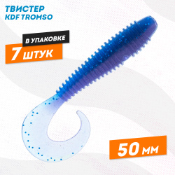 Съедобная силиконовая приманка твистер KDF Тромсо/Tromso 50 мм цв 210