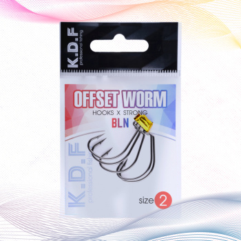 Крючки офсетные KDF Офсет Ворм/Offset Worm №2