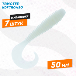 Съедобная силиконовая приманка твистер KDF Тромсо/Tromso 50 мм цв 050A