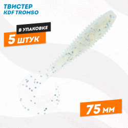 Съедобная силиконовая приманка твистер KDF Тромсо/Tromso 75 мм цв B003