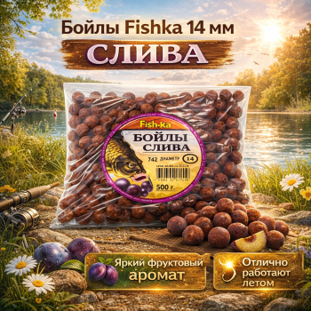 Бойлы тонущие Fishka Слива 14 мм 500 гр