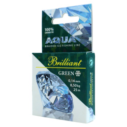 Плетеный шнур Aqua Бриллиант/Brilliant зеленый 0,14 мм 25 м