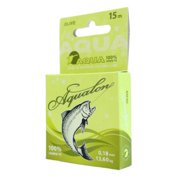 Плетеный шнур Aqua Аквалон/Aqualon оливковый 0,18 мм 15 м