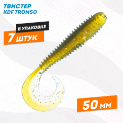 Съедобная силиконовая приманка твистер KDF Тромсо/Tromso 50 мм цв 035