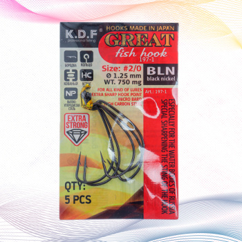 Крючки офсетные KDF Грейт Фиш/Great Fish 197-1 №2/0